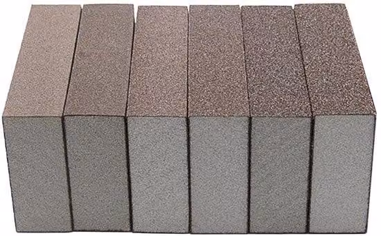 Blocco abrasivo grana 220 - Set di carta abrasiva - Doppio utilizzo - Lavabile - Riciclabile - 70x100x16 mm - Alta densità