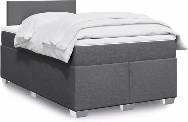 Giroletto a Molle con Materasso Grigio Scuro 120x190cm Tessuto 3285821