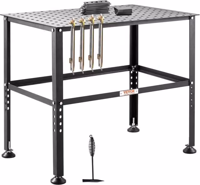 Banco da Lavoro per Saldatura in Acciaio Zincato Nero L: 91,44 cm, P: 60,94 cm, Portata 362,87 kg