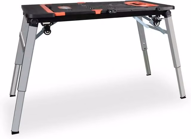Tavolo da lavoro multifunzione 5in1 Boudech pieghevole e portatile con ruote, colore nero, L/P/H: 150 x 80 x 108 cm – 1