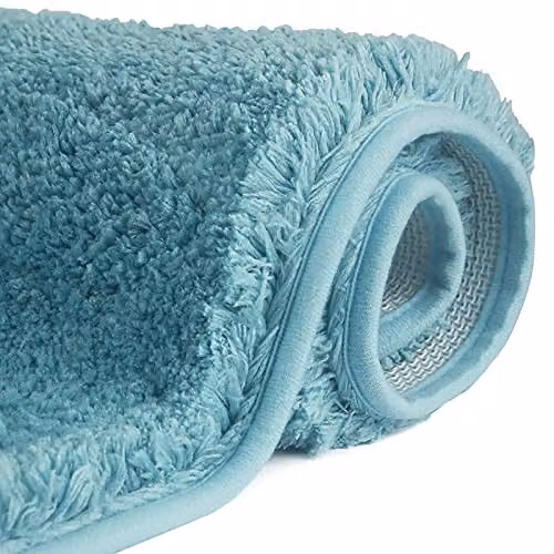 FCSDETAIL Tappeti da Bagno a Pelo Lungo Antiscivolo 70 x 120 cm, Tappetino Lavabile in Lavatrice con Microfibre Morbide Assorbenti per Vasca, Doccia e Bagno