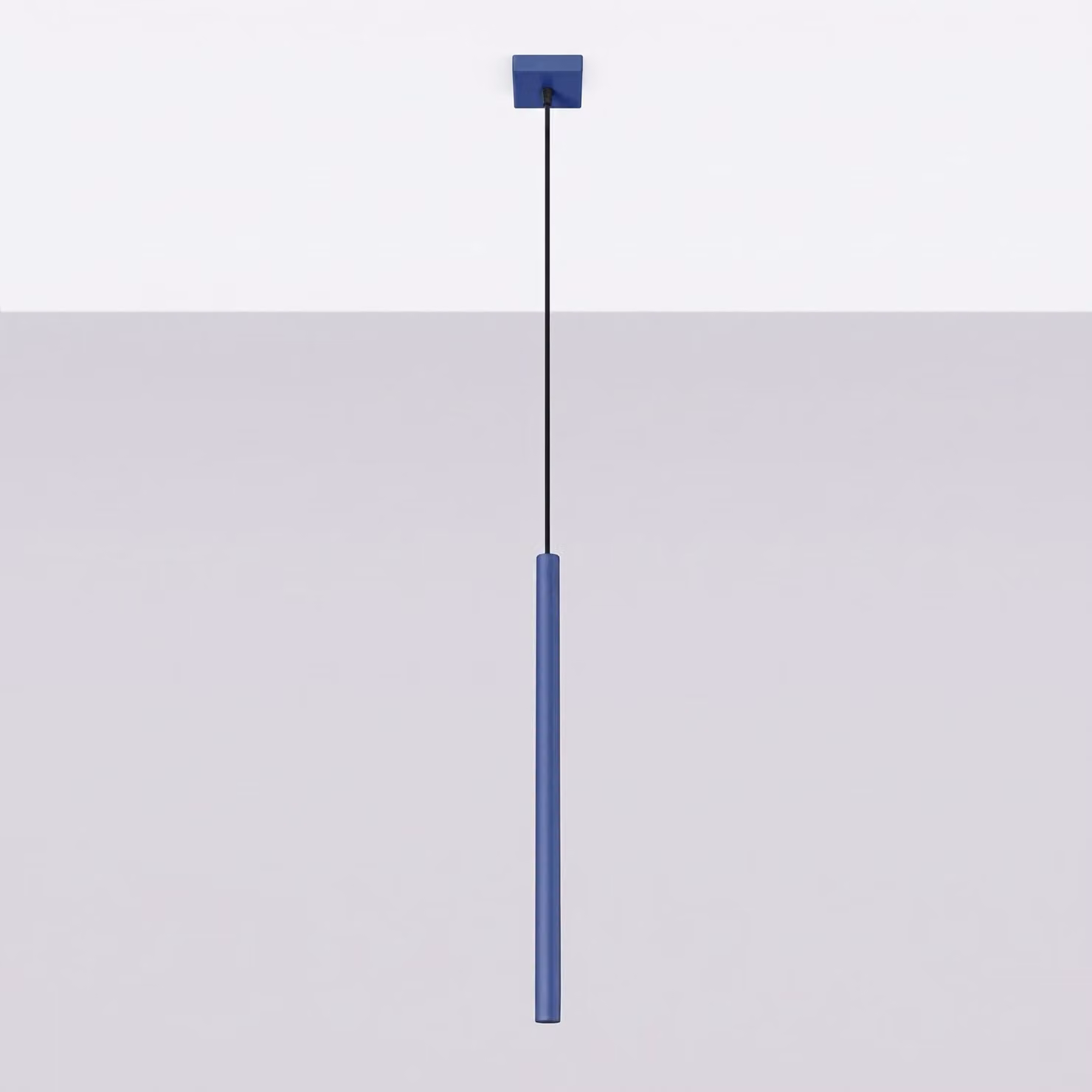 Lampada a sospensione PASTELO 1 blu oltremare 1xG9 8W acciaio 120x8x8 cm Sollux Lighting