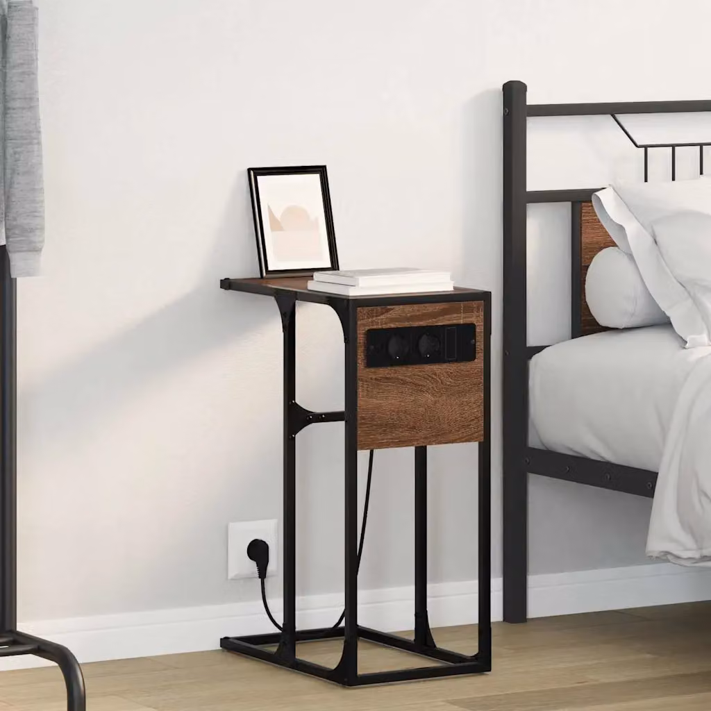 Armadio da Notte vidaXL in Rovere Marrone con finitura opaca L: 41,5 cm, P: 26 cm, H: 60,5 cm