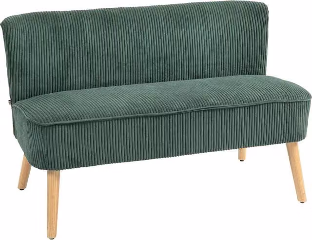 Divano 2 posti imbottito in tessuto similvelluto ¨C Minimal ¨C Verde 117x56,5x77 cm