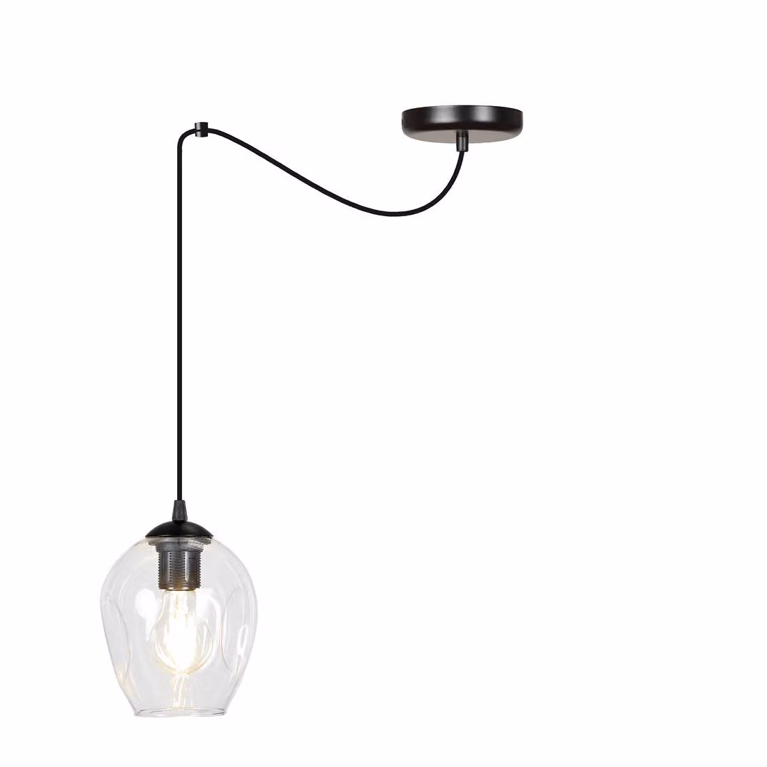 LAMPADA A SOSPENSIONE Emibig 1xE27 60W LEVEL 1 BL/TRASPARENTE 756/1