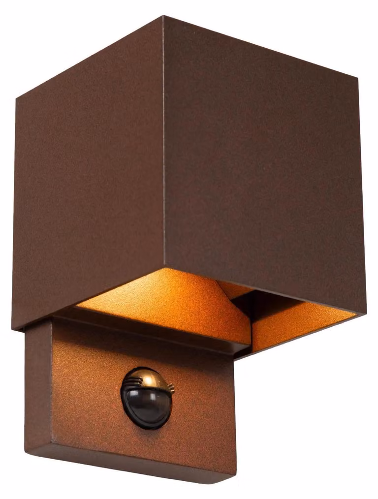 Lucide TADZIO - Lampada da parete, interni/esterni - LED dimmerabile. - Temperatura di colore - 1x7W 2700K/4000K - Grado di protezione IP65 - Sensore di movimento - Marrone ruggine – rust-b (69810/07/97)