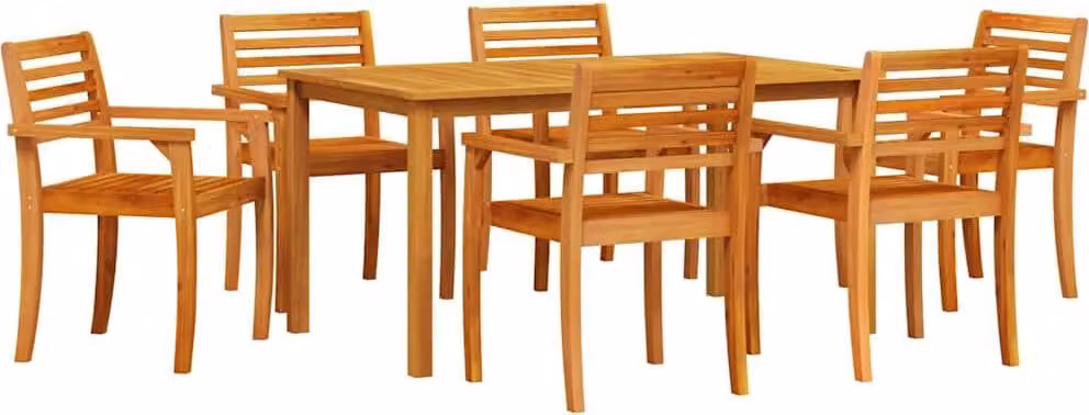 Set da Pranzo per Giardino 7 pcs Marrone