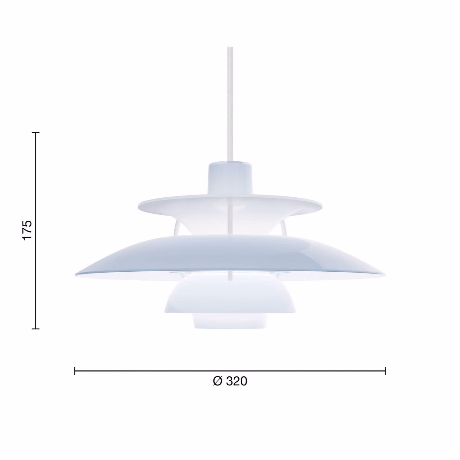 Louis Poulsen Lampada a sospensione PH 5 320, dimmerabile, Blu, Soggiorno / Sala da pranzo, Plastica, Design, Lampada a sospensione
