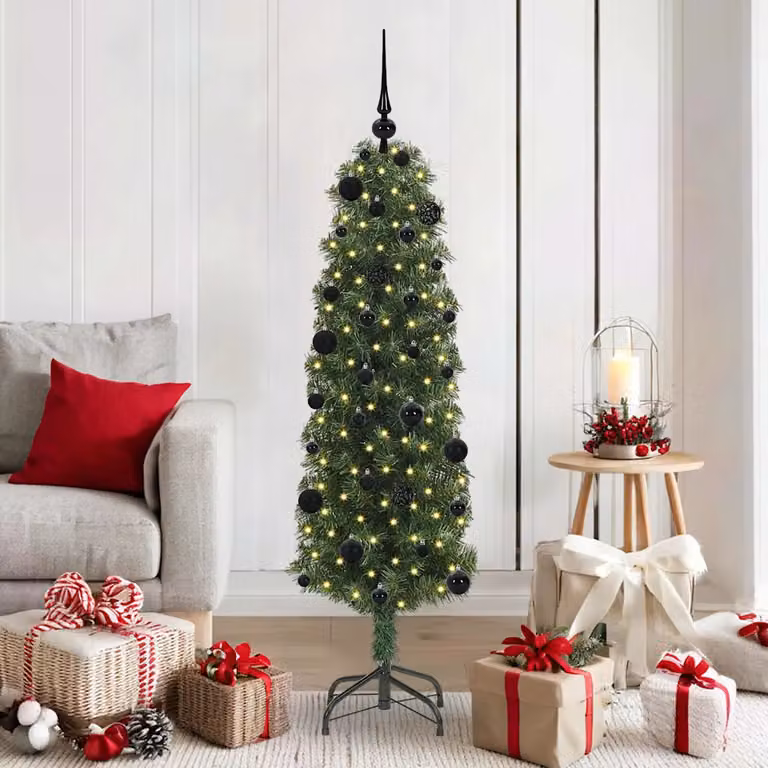 Albero di Natale artificiale moderno vidaXL verde con 150 LED luce bianca calda