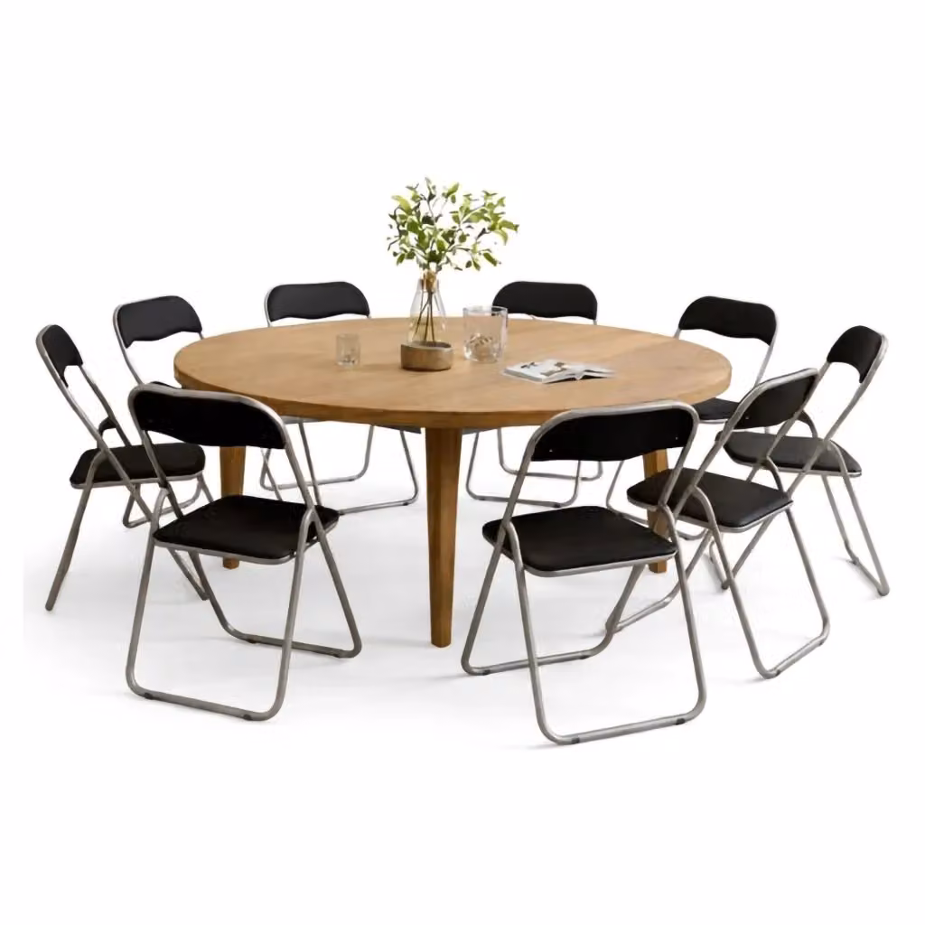 Set di 10 sedie Antenore DMORA in ecopelle nera con struttura in metallo per cucina e soggiorno – 2