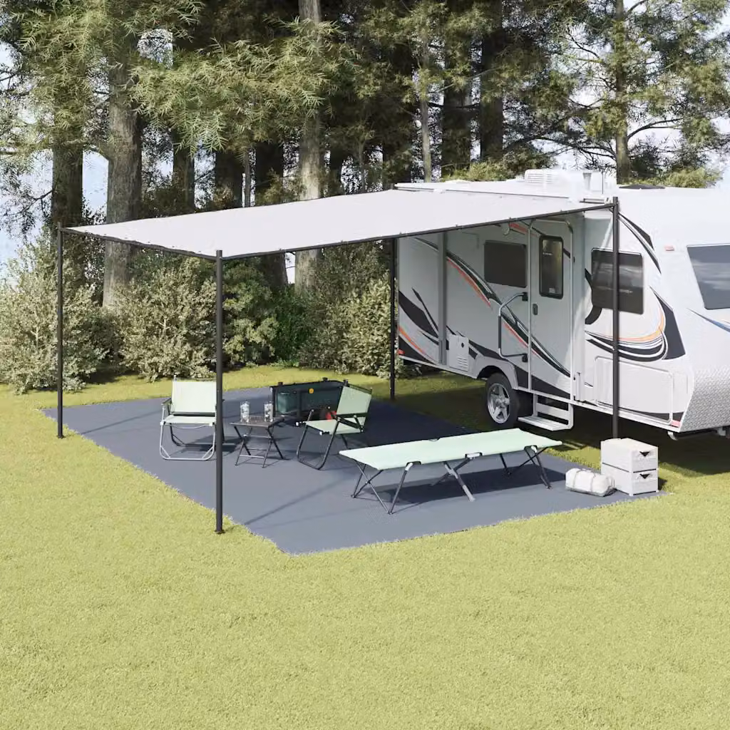 Tappeto da esterno vidaXL moderno in polietilene blu e grigio L: 700 cm, P: 400 cm