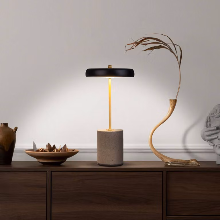 Näve Lampada da tavolo a LED Seta, dimmerabile, Alluminio / Grigio / Zincato, Soggiorno / Sala da pranzo, calcestruzzo / cemento, Moderno, Lampada da tavolo LED