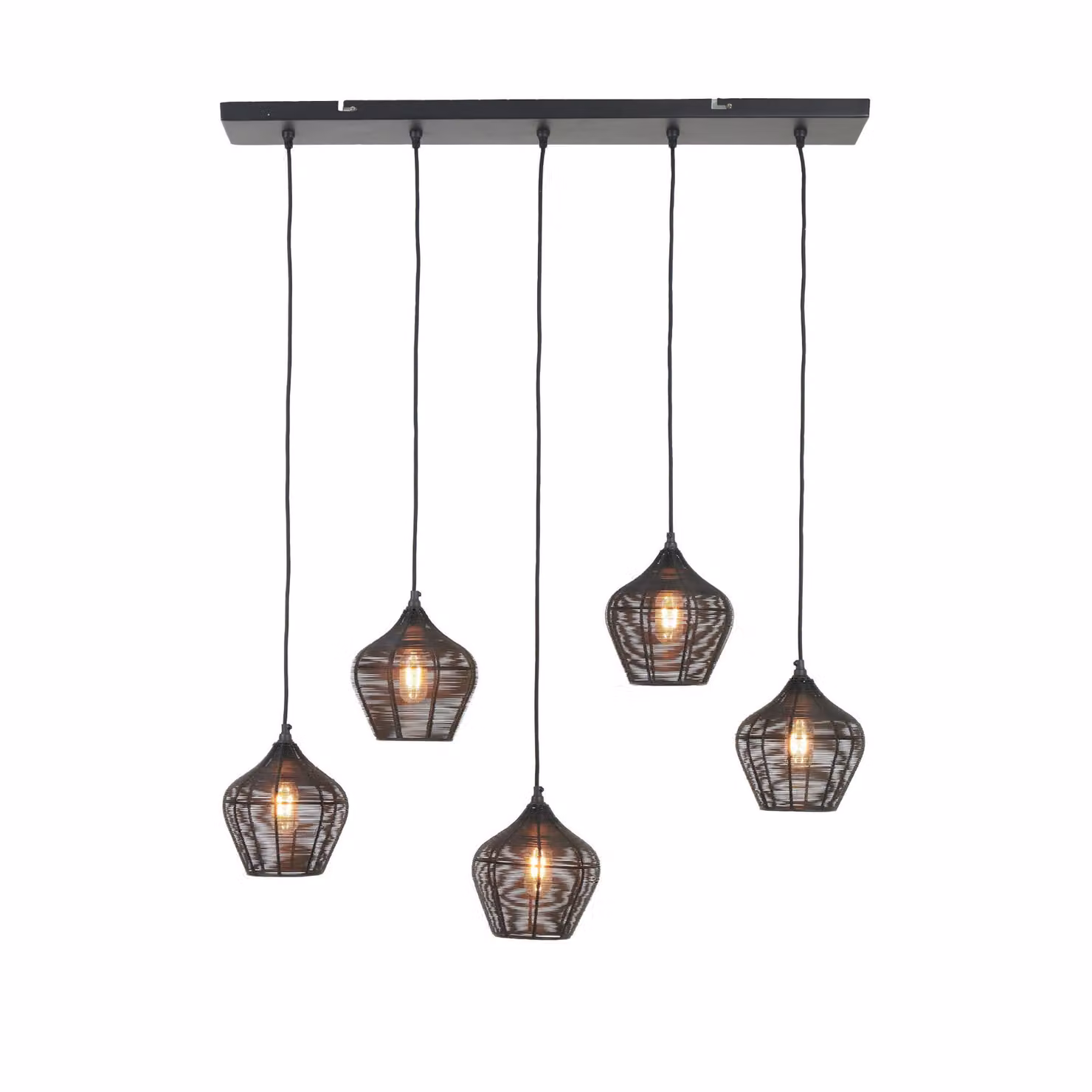 Lampada a sospensione - nero - Alvaro - metallo - lampada a filo - E27 - 2956812 - Light & Living