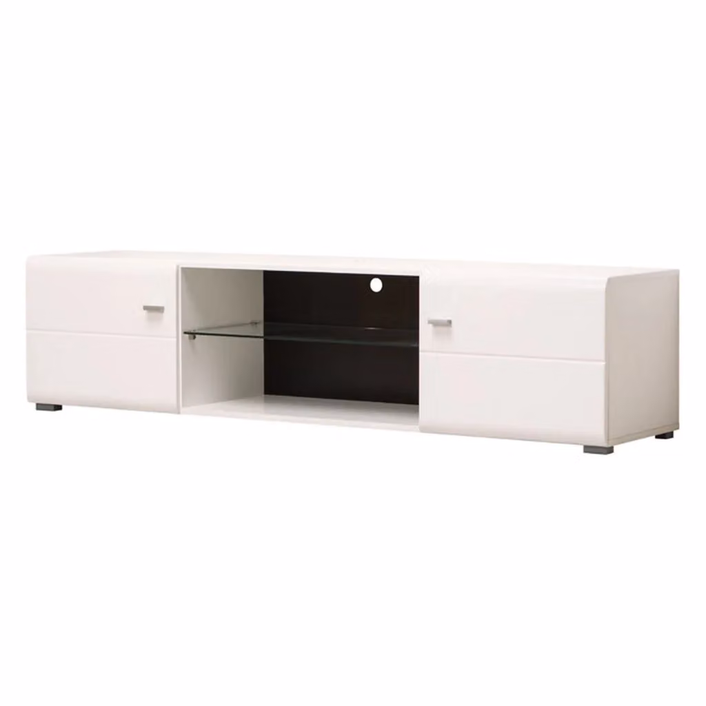 Mobile porta TV Furci DMORA con un ripiano, Bianco, L: 170 cm, P: 41,5 cm, H: 41,5 cm – 2
