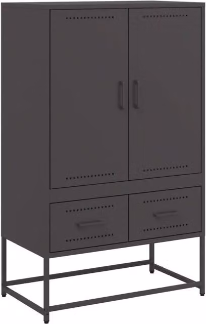 Credenza moderna in metallo nera per sala da pranzo L: 68 cm, P: 39 cm, H: 111,5 cm