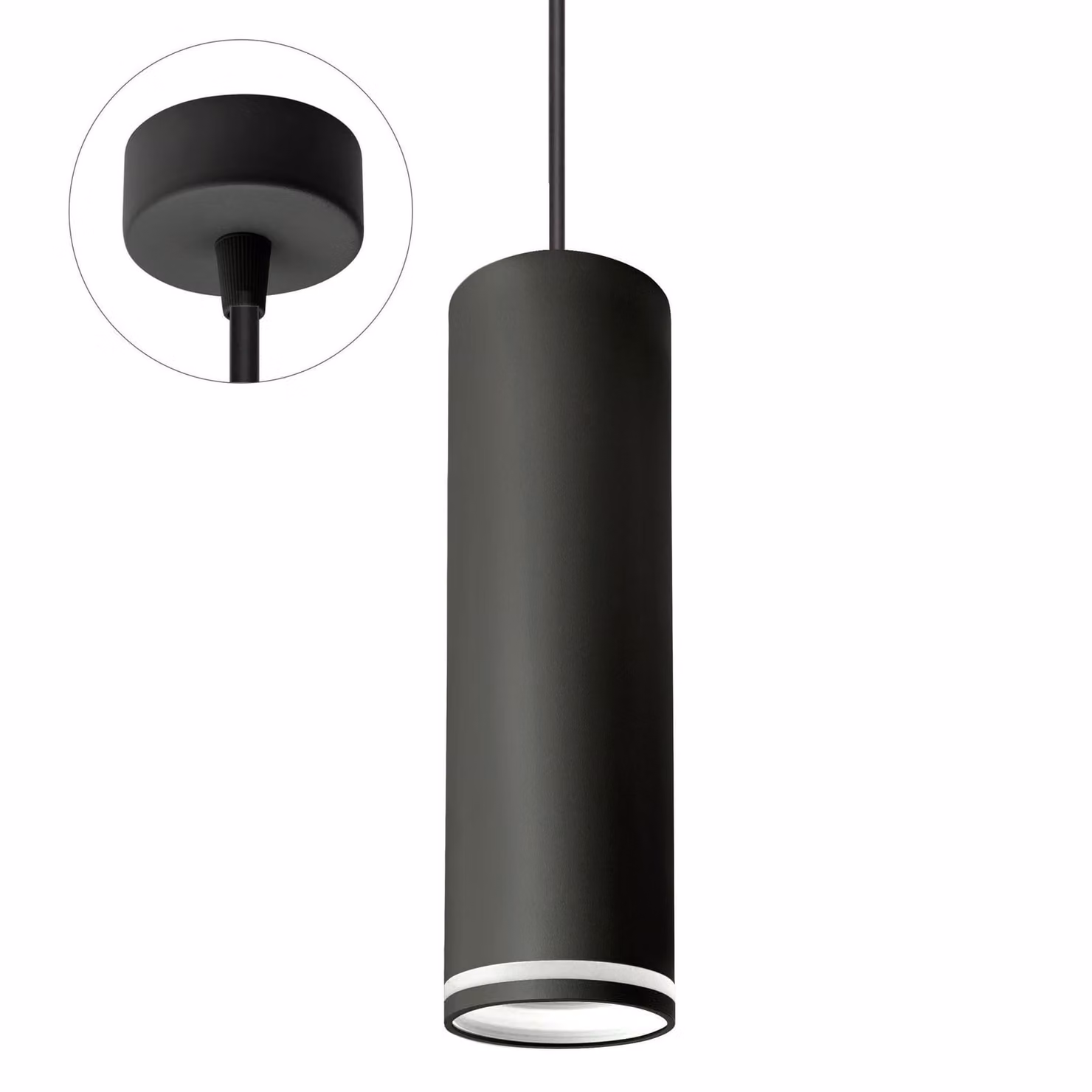 Lampada a sospensione MADARA MINI RING GU10 Nero - 230V, Ø55mm, lunghezza 200mm