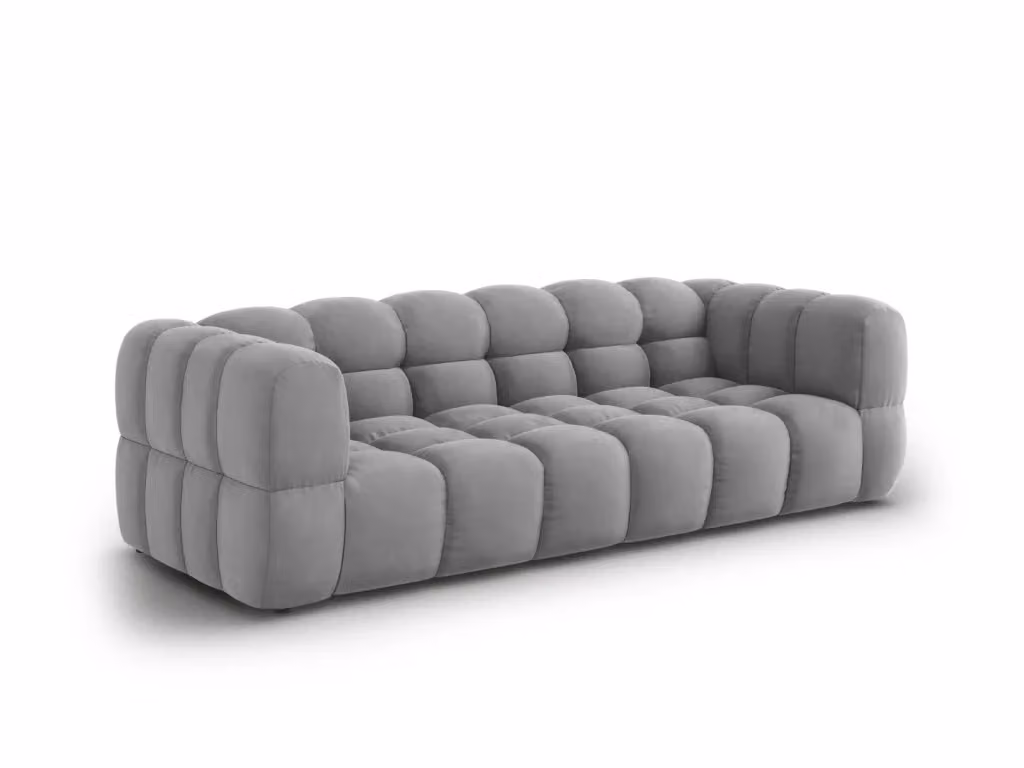 Divano modulare Sky Cosmopolitan Design a 4 posti in velluto grigio L: 244 cm, P: 88 cm, H: 75 cm – 2
