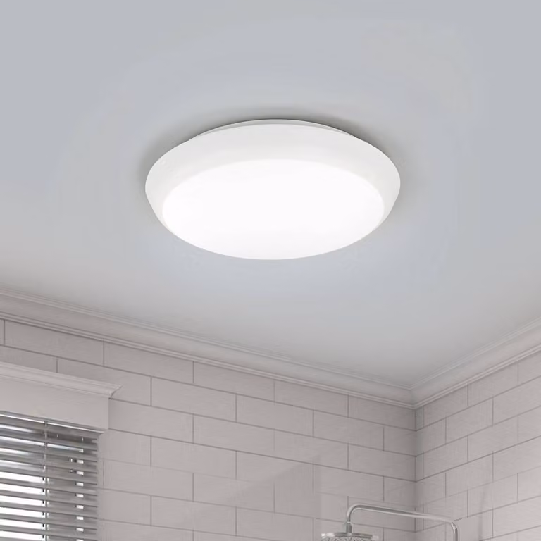 Plafoniera a LED Augustin Arcchio, Bianco / Opale, Bagno, Plastica, Moderno, Plafoniera LED