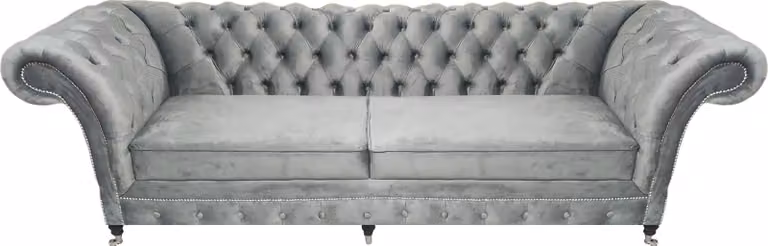 Polstermöbel Grau Sofa Zweisitzer Couch Designer Wohnzimmer Möbel Chesterfield