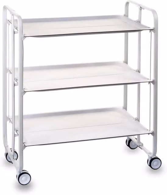Carrello da cucina pieghevole bianco con ruote BAUHAUS 3 ripiani
