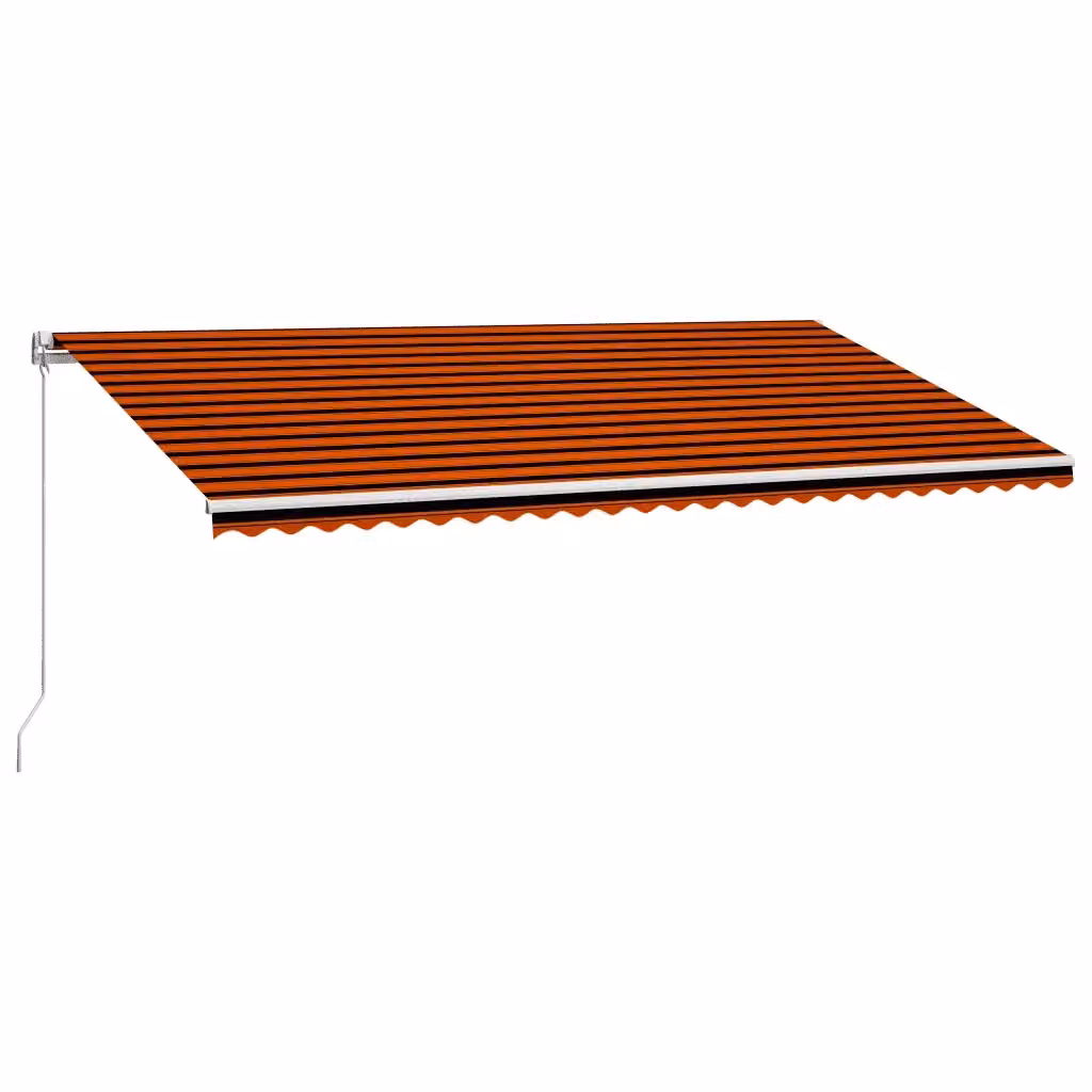 Tenda da sole retrattile manuale VIDAXL con bracci pieghevoli in alluminio e tessuto in poliestere, colori arancione, marrone e bianco, L: 600 cm, P: 300 cm – 2