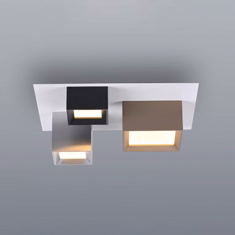 PURE Plafoniera soffitto Manhatten, dimmerabile, Multicolore, Corridoio, Alluminio, Moderno, Plafoniera