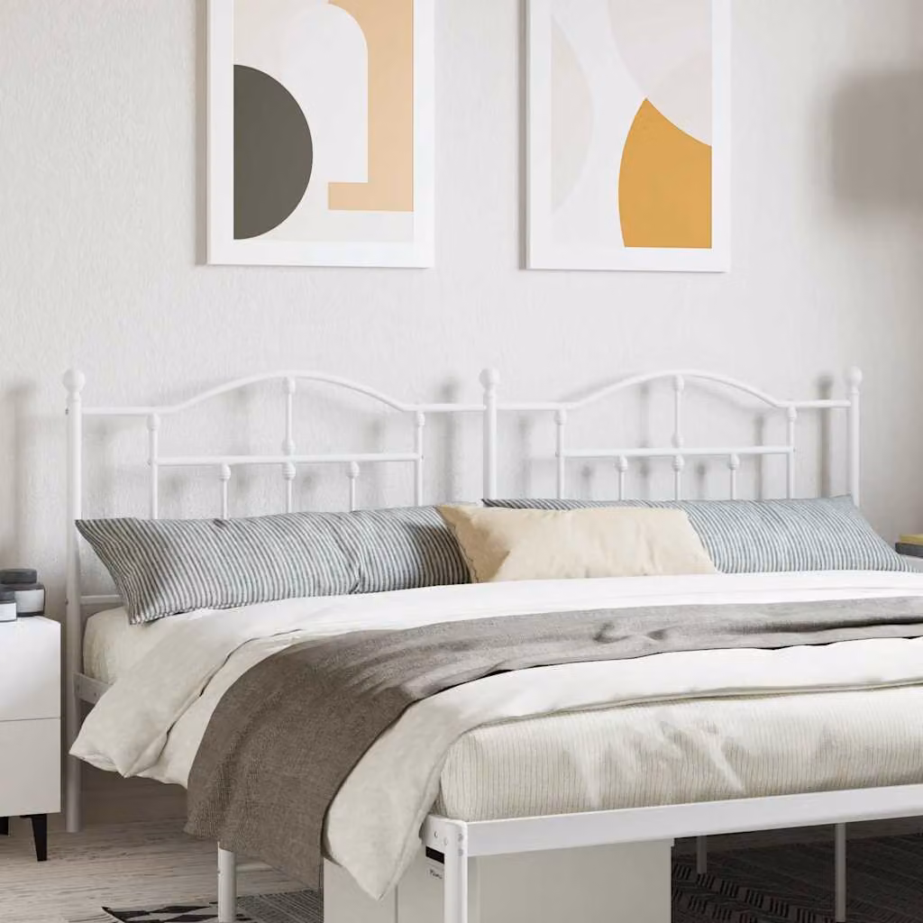 Testiera di ricambio vidaXL in metallo bianco laccato per camera da letto, L: 200 cm