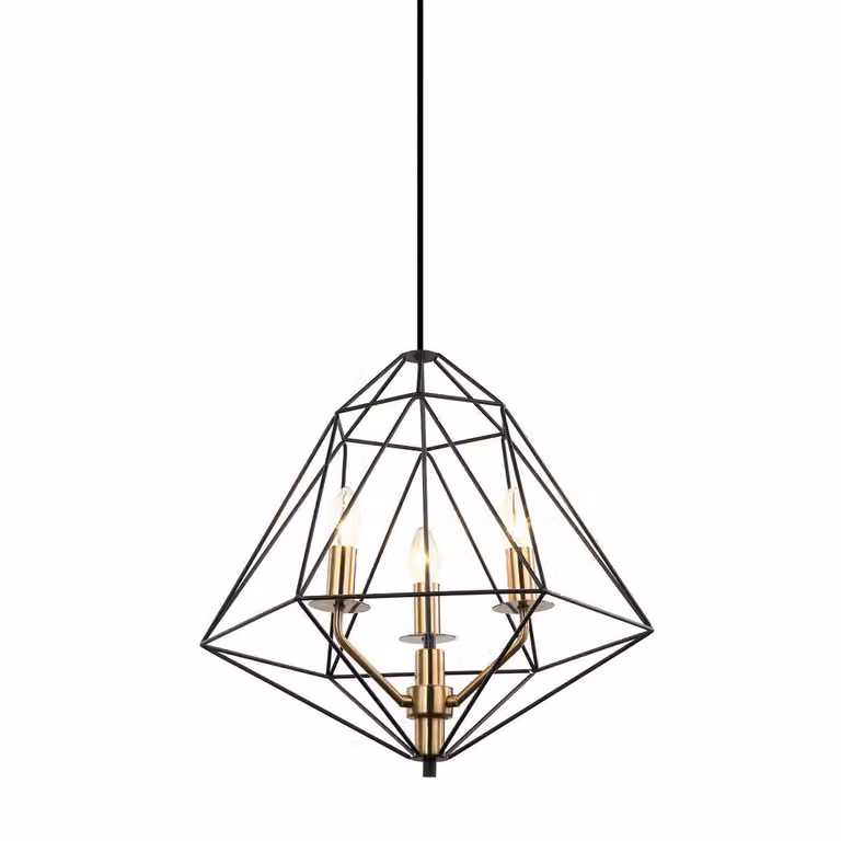 Lampadario industriale nero Italux Maresmo PEN-6369-3-BKBR