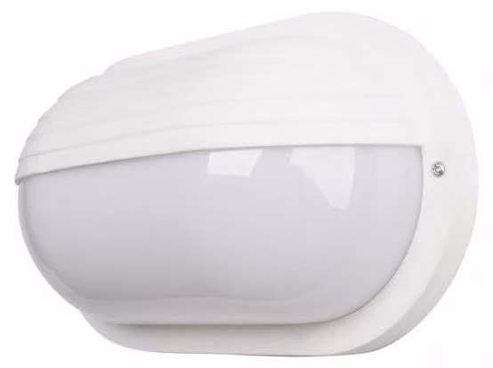 Lampada da parete esterna ovale Canopus, attacco E27, bianca, 10x26x15 cm, grado di protezione IP44