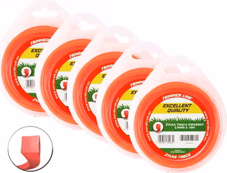 Linea di taglio quadrata 2,4Mm/10M falci Eco-Trim (confezione da 5)