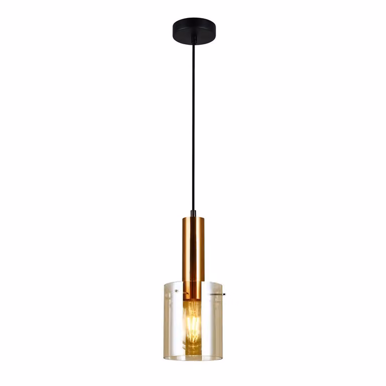 Italux Sardo, lampada a sospensione moderna in ottone PND-5581-1-BRO+AMB