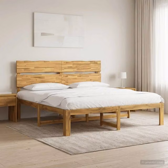 Letto matrimoniale con testiera ROSTOCK Bianco 200 x 200 cm 3405499