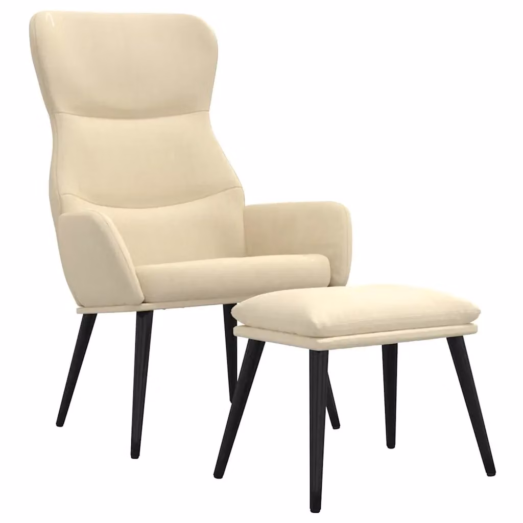 Poltrona Relax con Poggiapiedi Integrato in Tessuto Beige con Struttura in Metallo e MDF – 2