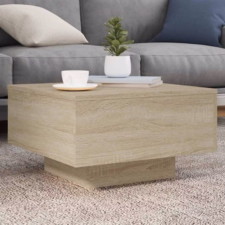 vidaXL Tavolino da Salotto Moderno in Legno Rovere, L/P/H: 55 x 55 x 31 cm