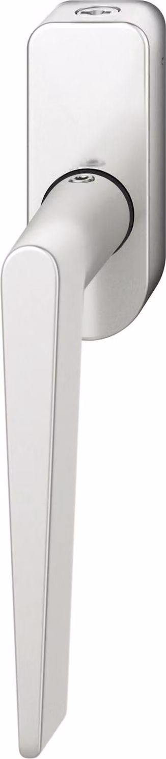 Maniglia per finestra FSB 34 1005 rosetta ovale bloccabile, alluminio anodizzato argento