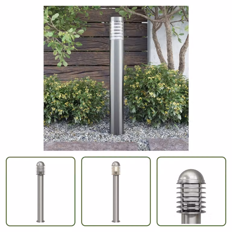 Lampada a palo permanente per esterni in acciaio inox