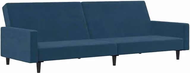 Divano letto | Sof¨¤ letto | Letto singolo a 2 Posti Blu in Velluto