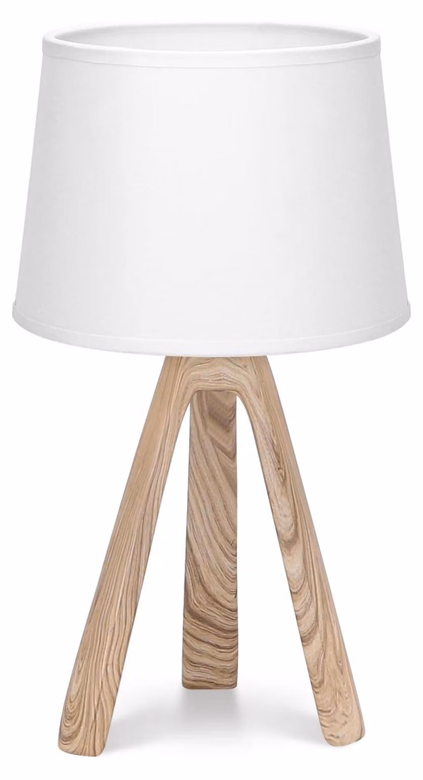 Lampada da comodino Aigostar in resina, design vintage, con paralume in tessuto, attacco E14, interruttore a filo, ideale per camera da letto, soggiorno, perfetta come regalo - altezza 31 cm