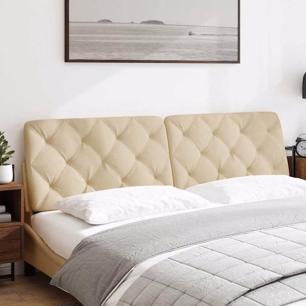 vidaXL Cuscino Testiera Crema 180 cm in Tessuto