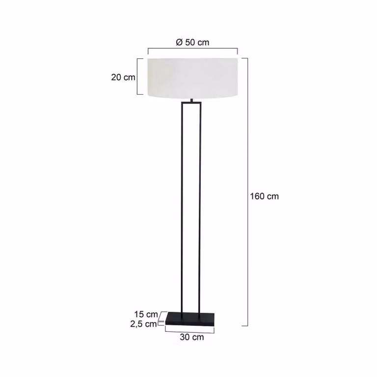Steinhauer Lampada da terra Stang, Nero, Soggiorno / Sala da pranzo, Metallo, Moderno, Lampada da terra
