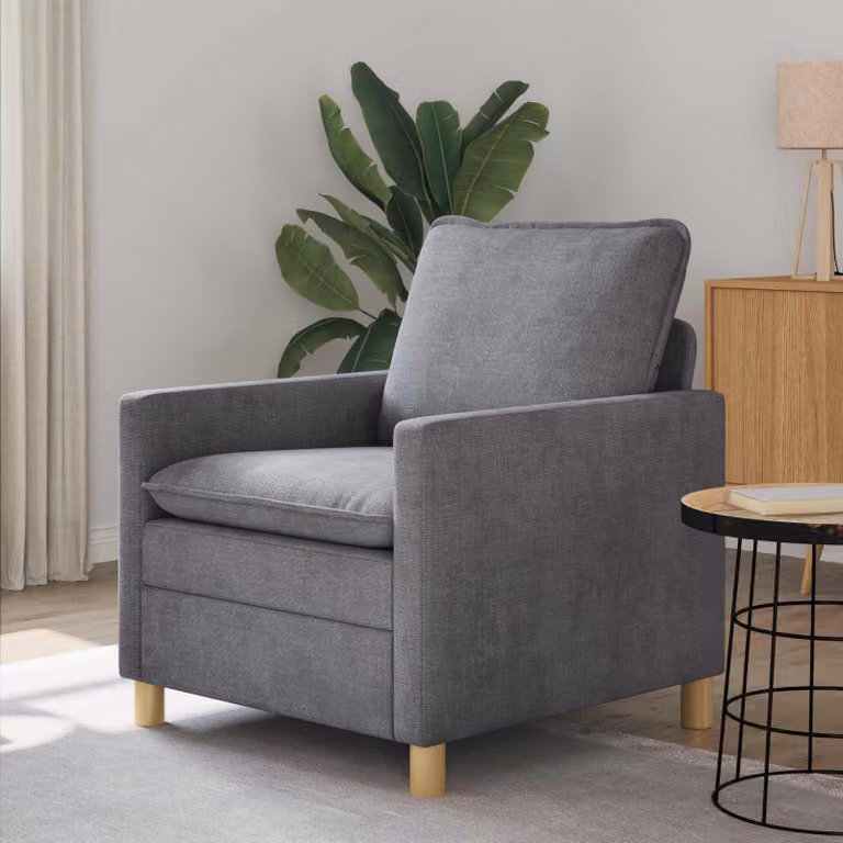 Divano vidaXL Grigio Chiaro in Poliestere L: 76 cm, P: 81 cm, H: 87,5 cm