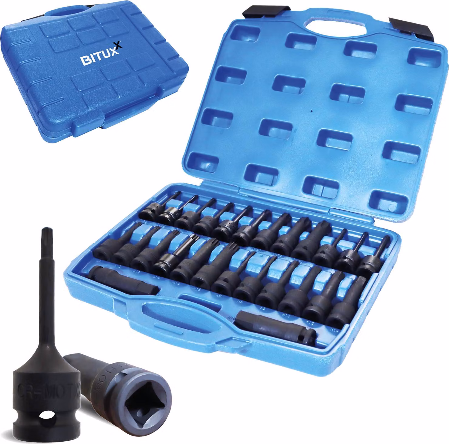 BITUXX Set di 26 chiavi a bussola per avvitatore a impatto da 1/2" MS-19607