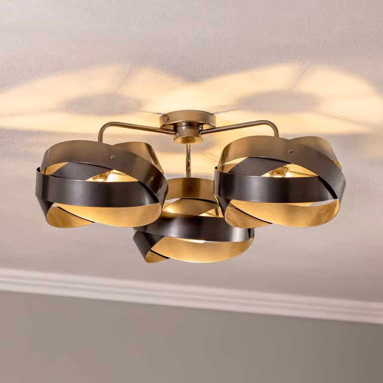 Plafoniera soffitto Tornado Domiluce, dimmerabile, Nero, Soggiorno / Sala da pranzo, Metallo, Moderno, Plafoniera