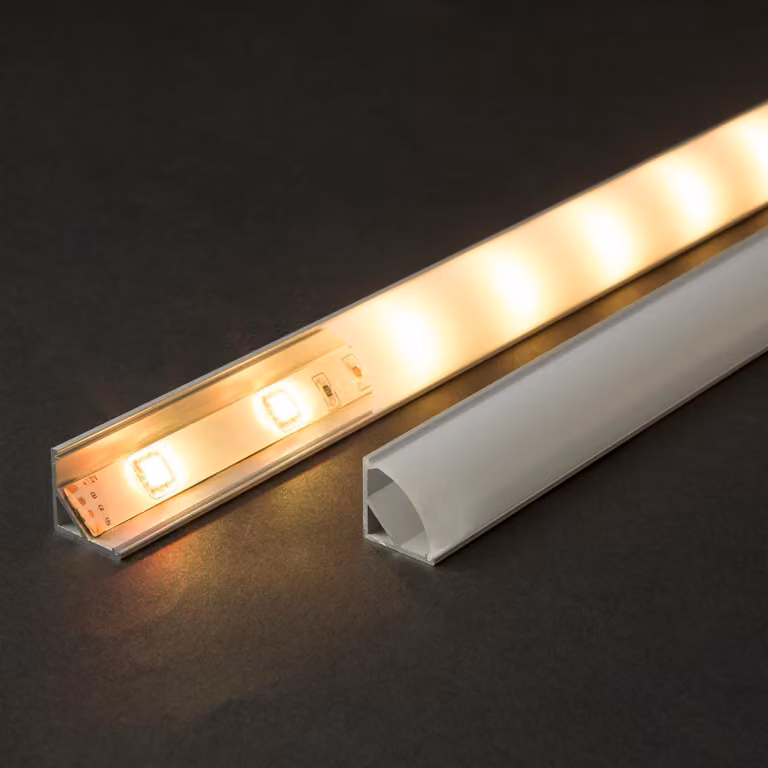 Profilo LED in alluminio 1 m - Profilo di copertura rotondo per strisce LED - Protezione, raffreddamento e finitura di alta qualità - Adatto per l'illuminazione interna [41012A1]