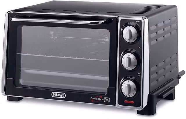 Fornetto elettrico De'Longhi Sfornatutto EO20792 da 20 l, nero, con funzione ventilata e cestello rotante, 1300 W