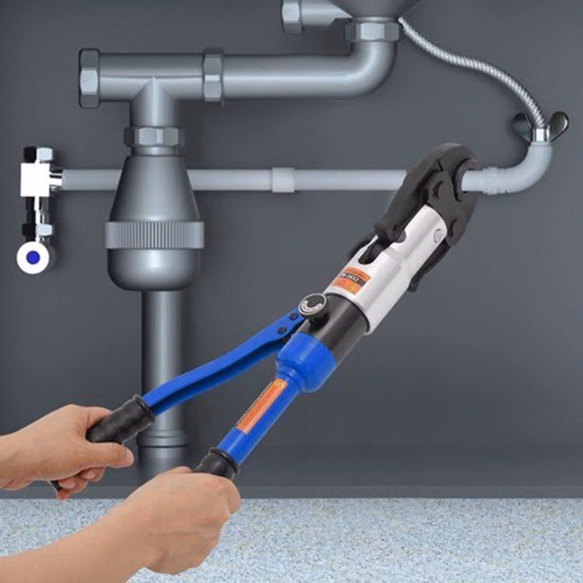 Pinza idraulica per tubi - Morsetto manuale professionale per tubi in rame - Forza di crimpatura: 10T