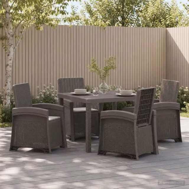 Set da Pranzo per Giardino 5 pz Grigio Chiaro PP 3430118