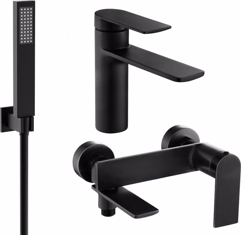 Mexen Zero R02 set vasca da bagno, nero - 71103R02-70