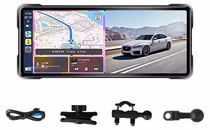 Display del cruscotto, connettività wireless, design impermeabile, schermo da 6,86 pollici compatibile con CarPlay