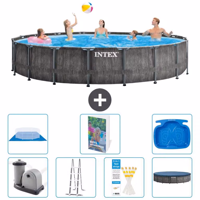 Struttura per piscina a forma di prisma - 549x122 cm - composta da 6 elementi - modello S662